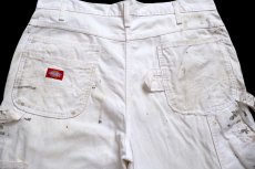 画像5: 00s Dickiesディッキーズ ペンキ飛び ダブルニー コットン ペインターパンツ 生成り W36 L30★14 (5)