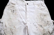 画像4: 00s Dickiesディッキーズ ペンキ飛び ダブルニー コットン ペインターパンツ 生成り W36 L30★14 (4)