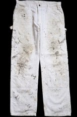 画像2: 00s Dickiesディッキーズ ペンキ飛び ダブルニー コットン ペインターパンツ 生成り W36 L30★14 (2)