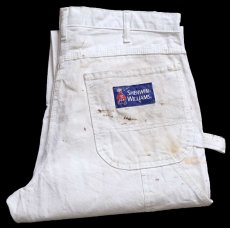画像1: Dickiesディッキーズ SHERWIN-WILLIAMS ペンキ飛び コットン ペインターパンツ 白 W34 L34★01 (1)