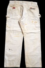 画像3: 00s Dickiesディッキーズ SIPERSTEIN'S パッチ付き ペンキ飛び ダブルニー コットン ペインターパンツ 生成り W37★13 (3)