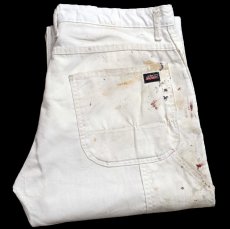 画像1: Dickiesディッキーズ ペンキ飛び ペインターパンツ 白 W36 L34★19 (1)