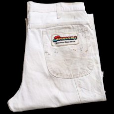 画像1: 00s Dickiesディッキーズ SIPERSTEIN'S パッチ付き ペンキ飛び ダブルニー コットン ペインターパンツ 生成り W36 L30★11 (1)