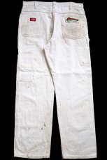 画像3: 00s Dickiesディッキーズ SIPERSTEIN'S パッチ付き ペンキ飛び ダブルニー コットン ペインターパンツ 生成り W36 L30★11 (3)