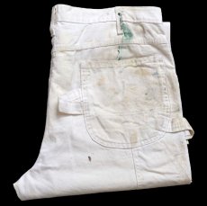 画像1: 00s Dickiesディッキーズ ペンキ飛び＆ダメージ ダブルニー コットン ペインターパンツ 生成り W36 L30★15 (1)