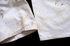 画像8: 00s Dickiesディッキーズ ペンキ飛び＆ダメージ ダブルニー コットン ペインターパンツ 生成り W36 L30★15 (8)