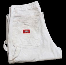 画像1: Dickiesディッキーズ ペンキ飛び コットン ペインターパンツ 生成り W30★17 (1)