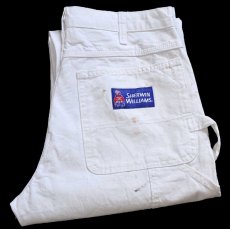 画像1: Dickiesディッキーズ SHERWIN-WILLIAMS ペンキ飛び コットン ペインターパンツ 白 W32 L30★06 (1)