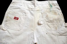 画像5: 00s Dickiesディッキーズ ペンキ飛び＆ダメージ ダブルニー コットン ペインターパンツ 生成り W36 L30★15 (5)