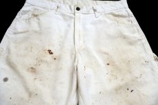 画像4: Dickiesディッキーズ ペンキ飛び ペインターパンツ 白 W34 L32★21 (4)