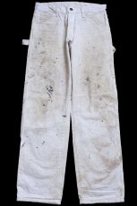 画像2: Dickiesディッキーズ GUIRY'S Benjamin Moore Paints パッチ付き ペンキ飛び コットン ペインターパンツ 生成り W30 L30★12 (2)