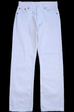 画像2: 90s USA製 Levi'sリーバイス 501 ホワイト デニムパンツ W29 (2)