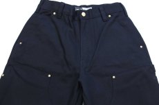 画像4: 新品★USA製 carharttカーハート ダブルニー ダック地 ペインターパンツ 黒 W30 L30 (4)
