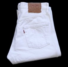 画像1: 90s USA製 Levi'sリーバイス 501 ホワイト デニムパンツ W29 (1)