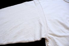 画像7: 90s USA製 Mouse Hunt 刺繍 ヘンリーネック コットン 長袖Tシャツ 生成り XL (7)
