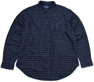 70s PRINCETON 太ボーダー コットン ラガーシャツ 黒×オレンジ L