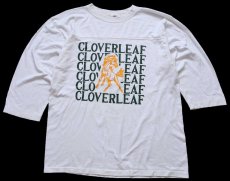 画像1: 90s USA製 LOGO7 CLOVERLEAF ホース フットボールTシャツ 白 L (1)