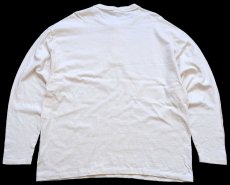画像3: 90s USA製 Mouse Hunt 刺繍 ヘンリーネック コットン 長袖Tシャツ 生成り XL (3)