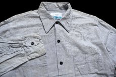 画像3: 70s USA製 Sears Work Leisure WHEELER INTERNATIONAL パッチ付き コットン グレーシャンブレーシャツ M (3)