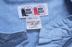画像4: 90s BOOT BARN ピンタック入り バンドカラー プルオーバー コットン シャンブレーシャツ L (4)