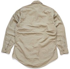 画像2: 50s Flying Cross 無地 コットンポプリン シャツ カーキ 15 (2)