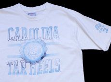 画像1: 90s USA製 NORTH CAROLINA TAR HEELS マスコット コットンTシャツ 白 L (1)