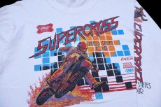 画像3: 80s SUPERCROSS モトクロス Miller Coca-Colaコカコーラ TOYOTA TRUCKS AMA 協賛 袖プリント コットン 長袖Tシャツ 白 L (3)
