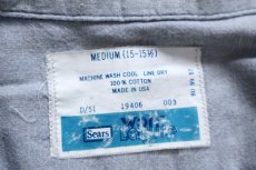 画像5: 70s USA製 Sears Work Leisure WHEELER INTERNATIONAL パッチ付き コットン グレーシャンブレーシャツ M (5)