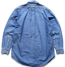 画像2: 90s ラルフローレン BLAIRE ワンポイント ボタンダウン デニムシャツ フェード (2)