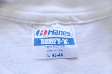 画像5: 80s USA製 Hanes B.B. O'BRIENS SPORTS CAFE 袖プリント コットン 長袖Tシャツ 白 L (5)