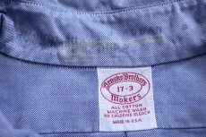 画像4: 80s USA製 Brooks Brothersブルックスブラザーズ Makers 無地 ボタンダウン オックスフォード コットンシャツ サックス 17-3 (4)