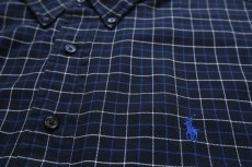 画像5: 00s ラルフローレン CLASSIC FIT タッタソールチェック コットンシャツ 黒 XL (5)