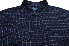 画像3: 00s ラルフローレン CLASSIC FIT タッタソールチェック コットンシャツ 黒 XL (3)
