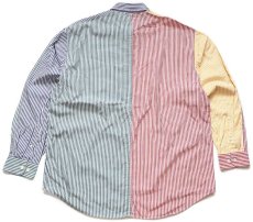 画像2: 90s TOMMY HILFIGERトミーヒルフィガー クレイジーパターン ストライプ ボタンダウン コットンシャツ L (2)