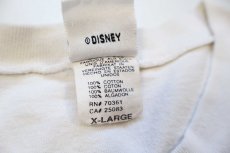 画像5: 90s USA製 DISNEYディズニー ミッキー マウス グーフィー ドナルドダック刺繍 ツートン ヘンリーネック 七分袖Tシャツ 生成り×青 XL (5)
