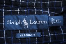 画像4: 00s ラルフローレン CLASSIC FIT タッタソールチェック コットンシャツ 黒 XL (4)