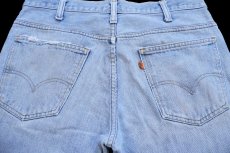 画像5: 70s USA製 Levi'sリーバイス 684 ダメージ デニムパンツ W34★ベルボトム ビッグベル (5)