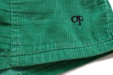 画像5: 80s OP ocean pacific オーシャンパシフィック ロゴ刺繍 太畝 コーデュロイ ショートパンツ 緑 W28★ショーツ (5)