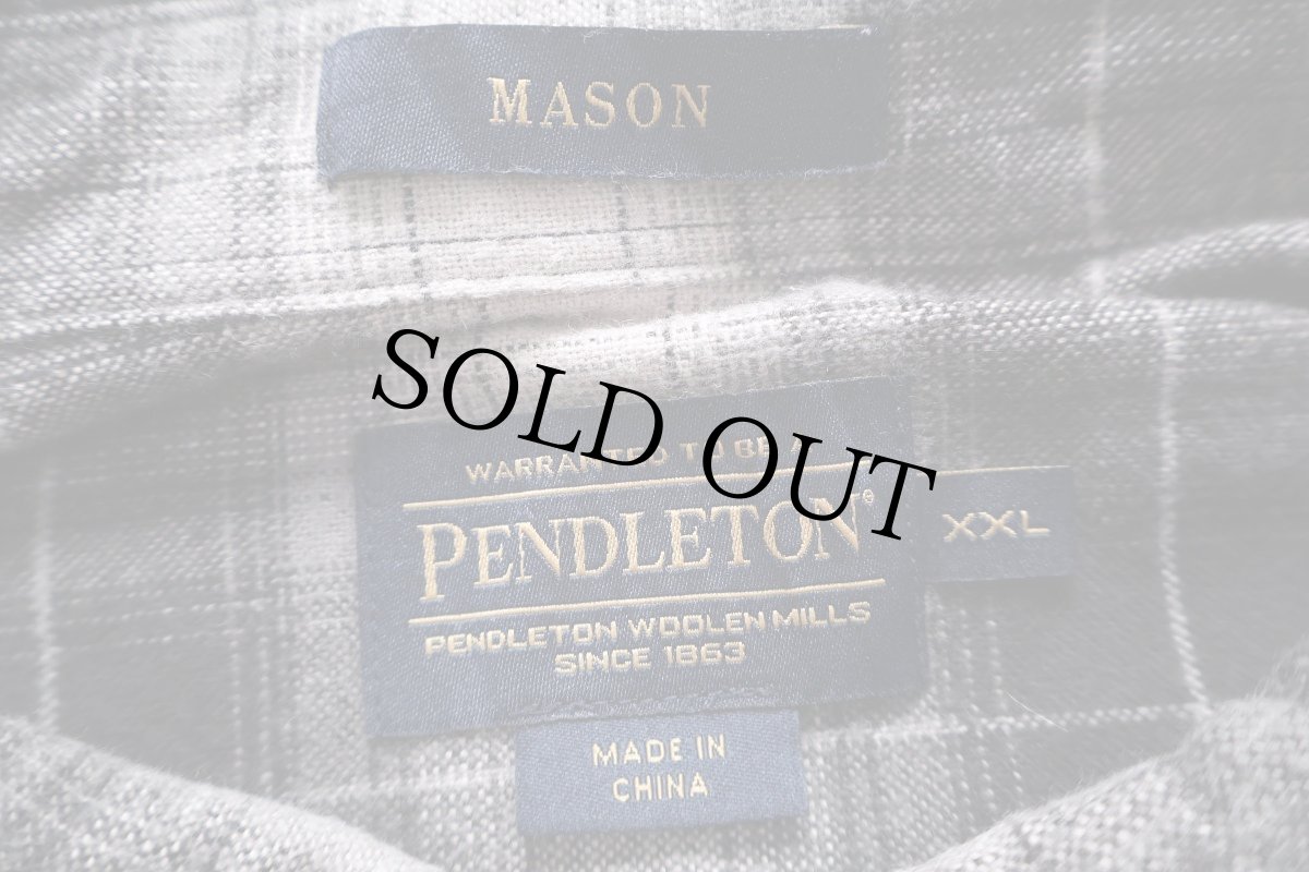 画像4: PENDLETONペンドルトン MASON オンブレチェック ボタンダウン コットン ライト フランネルシャツ ブラック XXL★特大 (4)