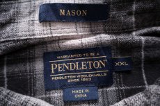 画像4: PENDLETONペンドルトン MASON オンブレチェック ボタンダウン コットン ライト フランネルシャツ ブラック XXL★特大 (4)