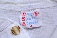 画像5: 80s USA製 Unity Sports Apparel ヘンリーネック 針抜き コットン アンダーシャツ 白 L (5)