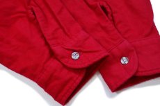 画像6: 90s USA製 FIVE BROTHERファイブブラザー Ameritech 刺繍 コットン シャモアクロスシャツ 赤 XL (6)