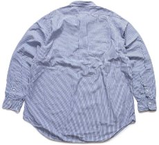 画像2: 90s USA製 ラルフローレン ストライプ ボタンダウン コットンシャツ 白×紺 17-35 (2)