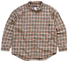 画像1: 00s patagoniaパタゴニア Pima Cotton Shirt チェック オーガニックコットンシャツ ERK L (1)