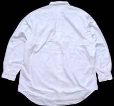 画像2: 90s ラルフローレン YARMOUTH ワンポイント ボタンダウン ヘリンボーン コットンシャツ 白 17★特大 (2)