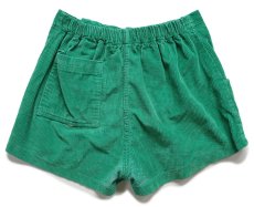 画像2: 80s OP ocean pacific オーシャンパシフィック ロゴ刺繍 太畝 コーデュロイ ショートパンツ 緑 W28★ショーツ (2)