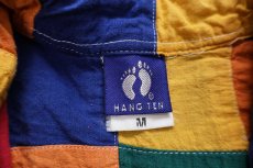 画像4: 90s HANG TENハンテン クレイジー パッチワーク 半袖 コットンシャツ M★インド綿 (4)