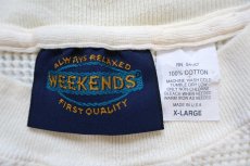 画像5: 90s USA製 WEEKENDS コットン 半袖サーマルシャツ ナチュラル XL (5)