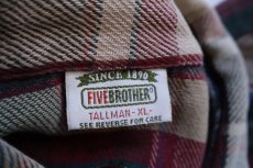 画像4: 90s FIVE BROTHERファイブブラザー チェック コットン フランネルシャツ T-XL (4)