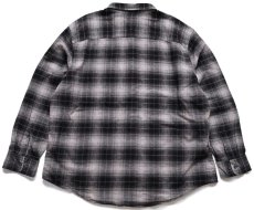 画像2: PENDLETONペンドルトン MASON オンブレチェック ボタンダウン コットン ライト フランネルシャツ ブラック XXL★特大 (2)